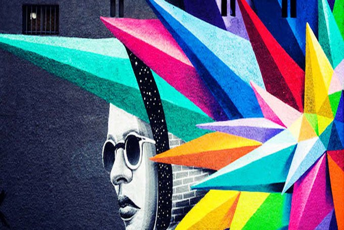 Okuda San Miguel el artista que recrea el arte urbano con Estructuras geométricas surrealistas