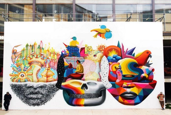 Okuda San Miguel. El artista que recrea el arte urbano con estilo surrealista Okuda San Miguel el artista que recrea el arte urbano con Estructuras geométricas surrealistas